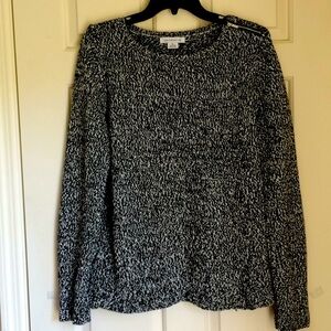 Liz Claiborne Black & White Tweed Pullover Sweater